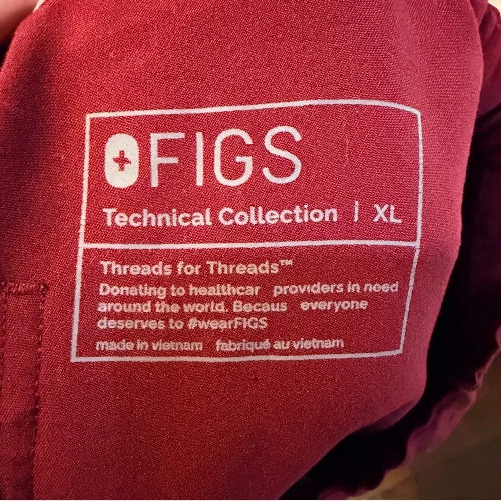 Figs Mens Pisco Basic Scrub Pants Size XL Burgundy Red Straight Leg